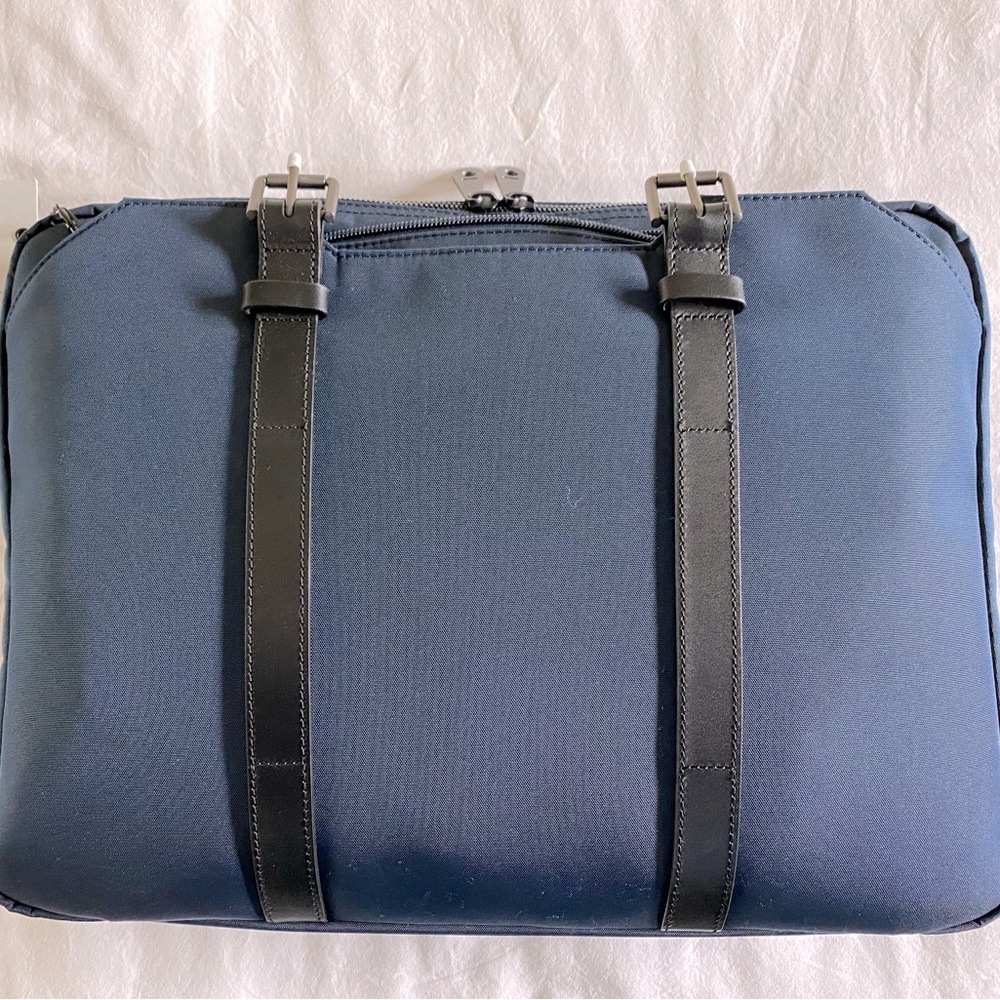 Stuart & Lau Cary Briefcase - Navy & Black with Tags